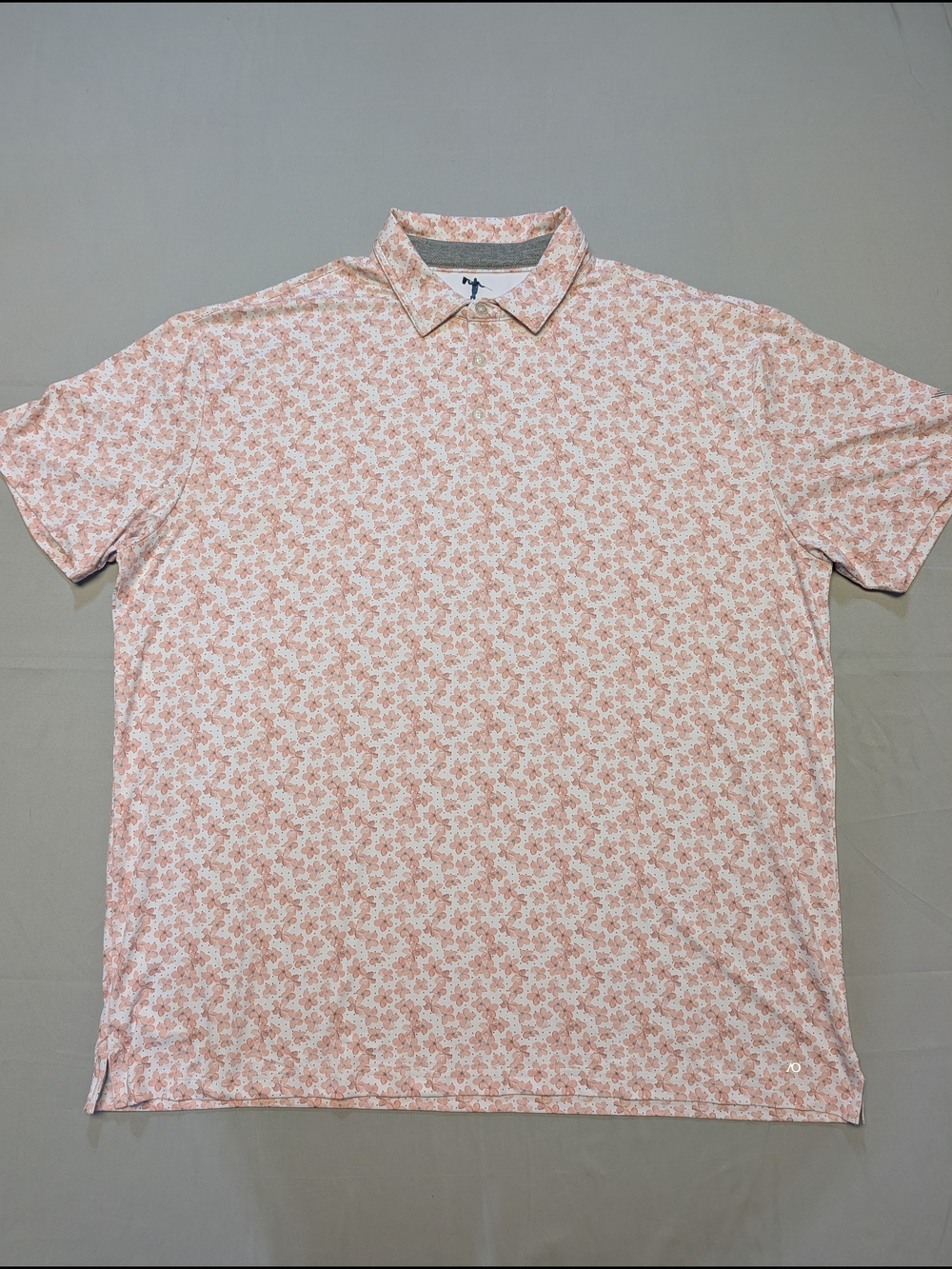 Anderson Ord Performance Golf Polo Mens 2XL Ocean Breeze Pink Floral Pattern